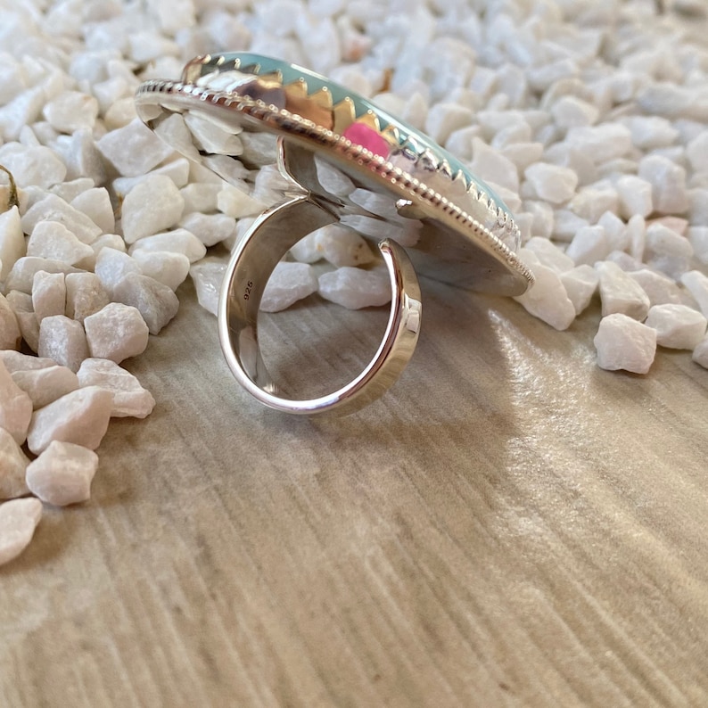 Larimar Ring Statement Jewelry Statement Ring 925 Sterling Silver Ring Gifts for her Birthstone Jewelry Handmade Ring Boho Rings