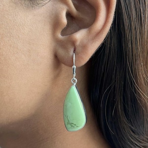 Lemon Chrysoprase Earring / 925 Sterling Silver Earring / Healing Gemstone / Gifts for her / Fancy Cab / Lemon Chrysoprase Earrings