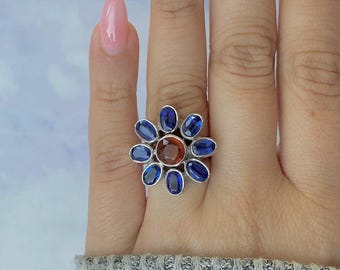 Kyanite / Orange Kyanite Adjustable Ring / 925 Sterling Silver / Healing Gemstone / Kyanite Jewelry / Gift for her / Dainty Ring KYN-CCR-12.