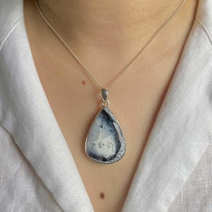 Dendriten-Achat Anhänger / 925 Sterling Silber Anhänger / Heilstein / Geschenke für Sie / Dendriten Achat Anhänger