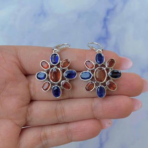 Orange Kyanite / Kyanite Earring / 925 Sterling Silver Ring / Healing Gemstone / Gift for her / Oval Cut / Statement Orange Kyanite Earring