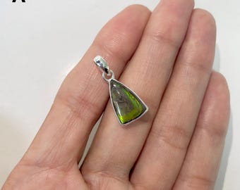 Ammolite Pendant / 925 Sterling Silver Pendant / Healing Gemstone / Gift for her / Ammolite Jewelry / Statement Ammolite Pendant