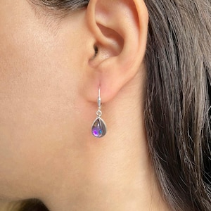 Ammolite Earring / 925 Sterling Silver Earring / Healing Gemstone / Gifts for her / Pear Cab / Ammolite Jewel / Statement Ammolite Earrings