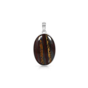 Iron Tiger Eye Pendant / 925 Sterling Silver Pendant / Healing Gemstone / Iron Tiger Eye Jewelry / Oval Cab /  Iron Tiger Eye Pendants