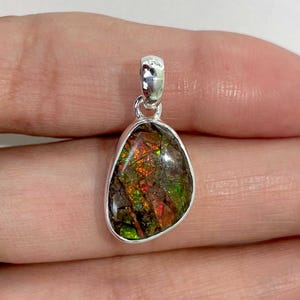 Ammolite Pendant / 925 Sterling Silver Pendant / Healing Gemstone / Gifts for her / Fancy Cab / Ammolite Jewelry / Statement AML-P-92.
