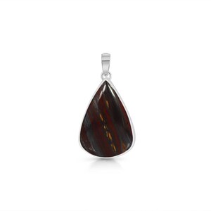 Iron Tiger Eye Pendant / 925 Sterling Silver Pendant / Healing Gemstone / Iron Tiger Eye Jewelry / Pear Cab / Iron Tiger Eye Pendants