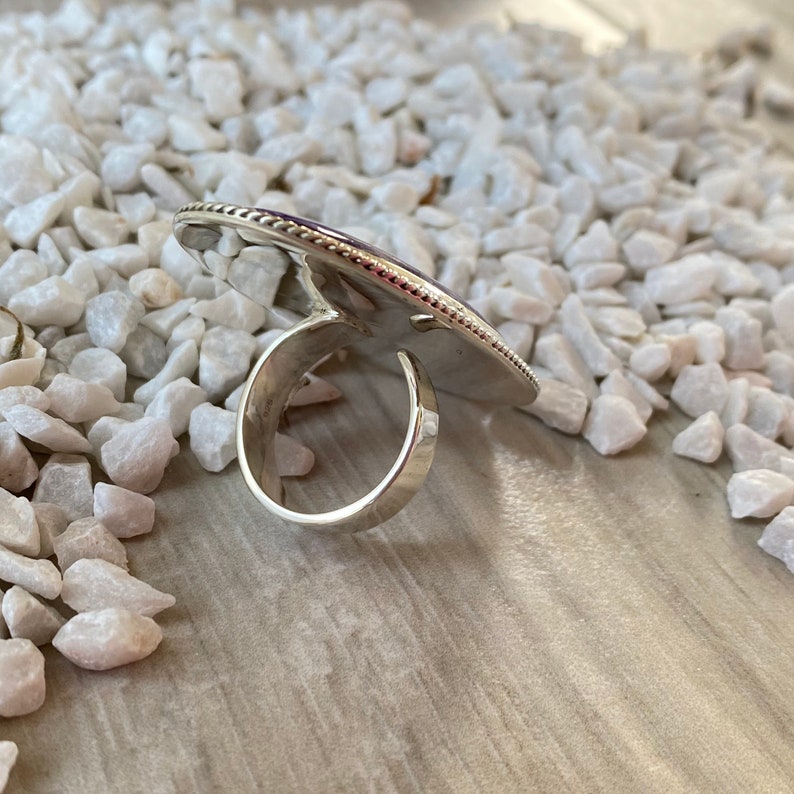 Charoite Ring Statement Jewelry Statement Ring 925 Sterling Silver Ring Gifts for her Birthstone Jewelry Boho Rings