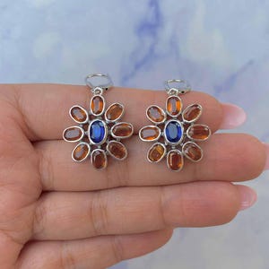 Kyanite / Orange Kyanite Earring / 925 Sterling Silver Ring / Healing Gemstone / Gifts for her / Oval Cut / Statement Kyanite Earrings