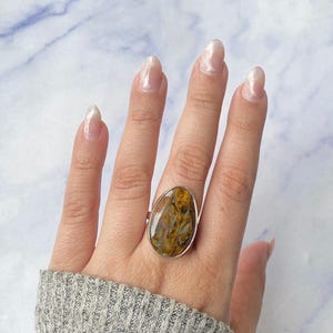 Anello regolabile con pietersite / Anello in argento sterling 925 / Pietra preziosa curativa / Regali per lei / Elegante / Pietersite / Anello con pietersite importante