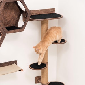 Cat wall furniture, Scratcher cat 4 sections, Cat shelves, Cat scratching post, Cat tree tower, Cat climbing playground, Cat supplies