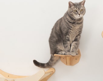 Cat Shelves Wall Steps Cat Furniture Modern, Cat Shelf, Cat Ladder, Wood Cat Steps, Cat Shelves Set, Cat Walk Stairs, Kitten, Pet Owner Gift