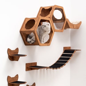 Cat Wall Bed Cat Furniture Wall Mounted Cat Shelves for Wall Cat Rest Shelf, Cat Owner Gift Cat Playground Kitten Furniture, Cat Gym Wall