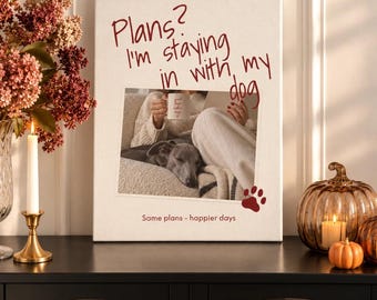 Funny Pet Owner Wall Art, Personalized Photo Canvas, Dog Mom & Dad Gift