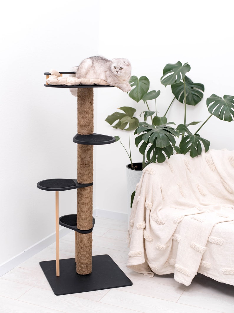 Cat Tree, Scratching Playground, Cat Playhouse, Wood Cat Tower, Cat Climbing Tree, Cat Lover Gift, Cat Furniture, Cat Gift, Wood Cat Condo image 9