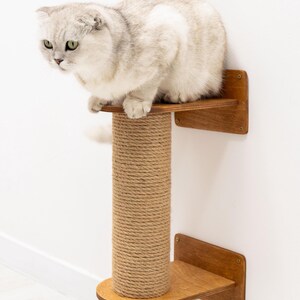Wall mounted cat tree, Cat furniture, Cat scratcher tower, Cat shelves, Cat wall jungle, Modern cat tree, Kitten climbing tower, Cat toys image 6