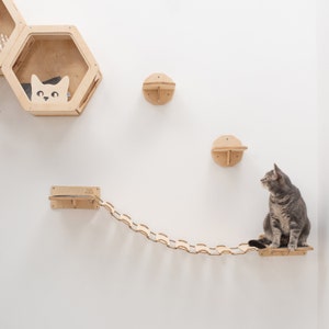Cat Wall Furniture Gifts for Pets Cat Shelves Cat Steps Cat Climbing Wall Shelves Cat Walk Wall Cat Ladder for Wall Gift for Cats Catsmode image 2