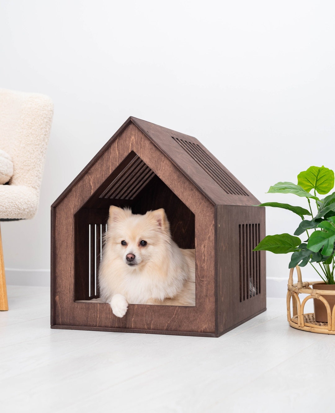 View of Dog Crate, Modern Dog House, Wooden Dog House, Wooden Cat House, Puppy ...