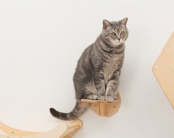 Wooden Cat Steps Set, Cat Wall Furniture Modern, Wall Mount Cat Stairs, Cat Shelf, Cat Ladder, Cat Walk Stairs, Kitten, Pet Owner Gift