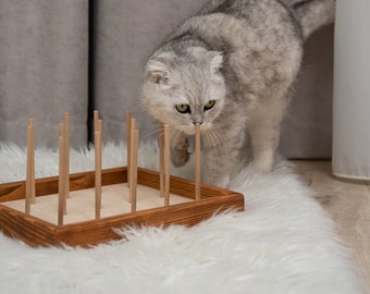 Personalisiertes Katzenspielzeug aus Holz, Katzenkauspielzeug, empfohlenes Katzenspielzeug zur Verhütung des Kauens, Katzenspielzeug aus Holz, Spielhausmöbel, Geschenk für Katzenliebhaber