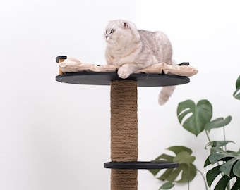 Cat Climbing Tree Tower, Cat Tree, Cat Play House, Scratching Post, Cat Tower for Large Cats, Cat Scratcher, Modern wooden cat tree