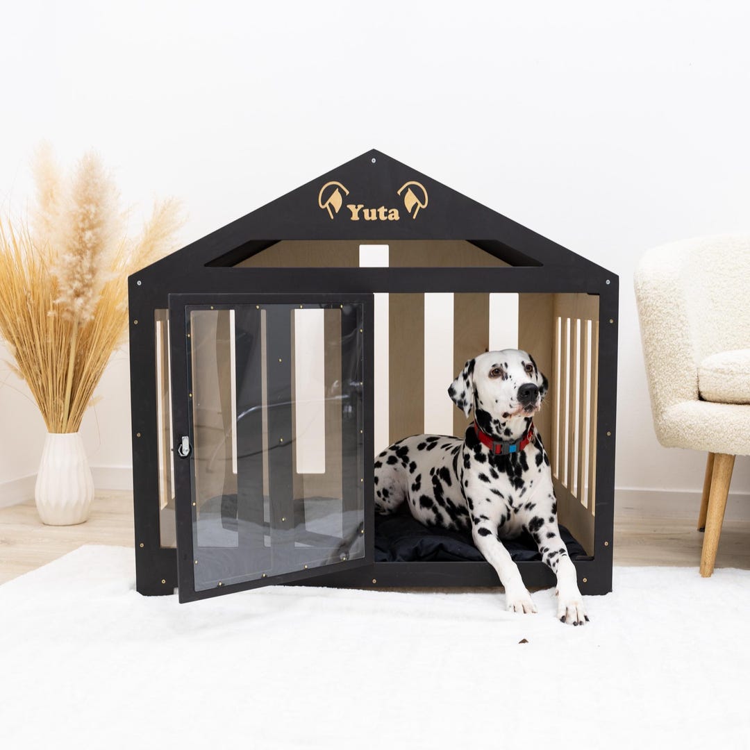 Personalized Dog Crate, Wooden Pet Furniture, Small & Large Indoor Dog ...