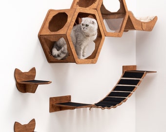Decorazione Gatto In Legno 2D - Per Mensole, Librerie, Centrotavola, Per Amanti Degli Animali, 10x8 Cm