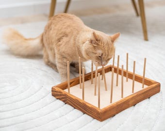 Tabla de morder personalizada para gatos, palitos para morder, muebles modernos para gatos, palitos para morder, juguete interactivo para gatos, tabla de palitos para morder