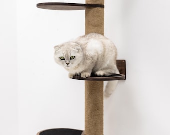 Indoor Cat Tree Tower, Cat Wall Furniture, Cat Scratching Post, Kitten Climbing Shelves, Wooden Wall Cat Scratcher, Cat Activity Playground