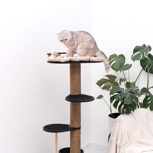 Cat Tree, Scratching Playground, Cat Playhouse, Wood Cat Tower, Cat Climbing Tree, Cat Lover Gift, Cat Furniture, Cat Gift, Wood Cat Condo image 1