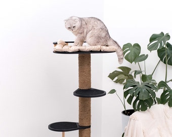 Cat Tree, Scratching Playground, Cat Playhouse, Wood Cat Tower, Cat Climbing Tree, Cat Lover Gift, Cat Furniture, Cat Gift, Wood Cat Condo