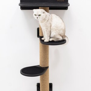 Wall mounted cat tree, Cat furniture, Cat scratcher tower, Cat shelves, Cat wall jungle, Modern cat tree, Kitten climbing tower, Cat toys image 4