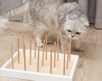 Cat Chew Sticks, Cat Teether Wooden Eco-Friendly, Personalized Bite Board Toy, Custom Gift for Kitten Owner, Cat Play Toys