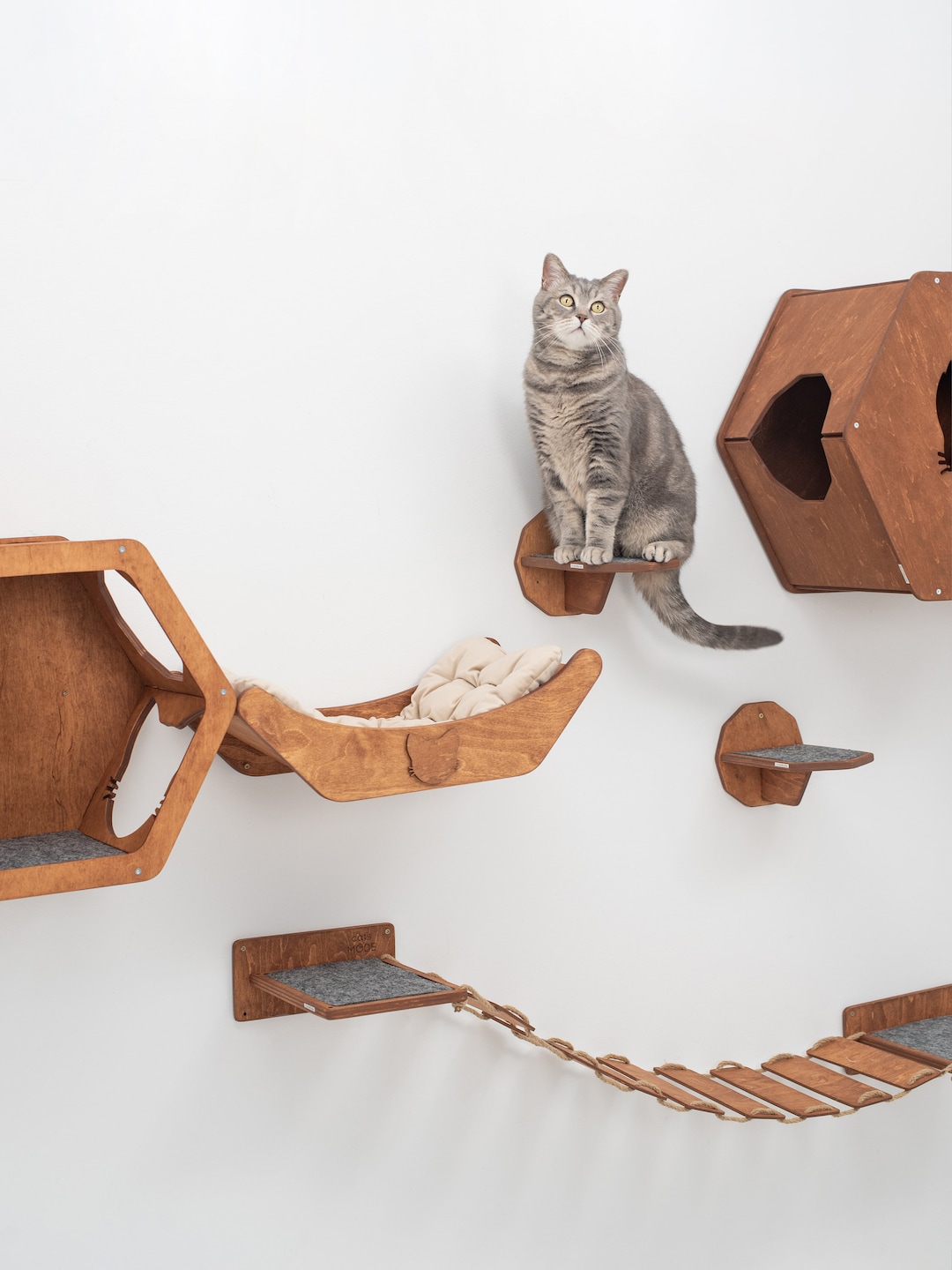 Cats Steps for Wall Cat Wall Furniture Wood Cat Furniture Etsy