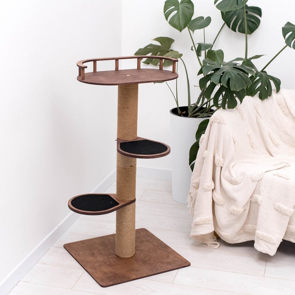 Cat Tree for Large Cat, Modern Cat Tower, Cat Scratcher, Сat Climbing Tower with Stand, Outdoor Cat Tree, Cat Post, Wood Cat Tree, Pet Play