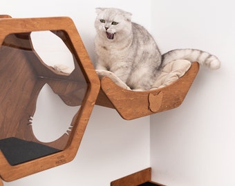 Cat Bed Cave, Cat Hammock, Wall Mounted Cat Bed, Cat Basket, Cat Wall Furniture Wooden, Cat Wall Play Furniture, Cat Perch, New Home Gift