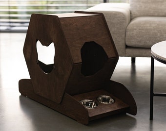 Aesthetic Cat Bed, Wooden Cat House, Playground for Pets, Cat Cabinet, Modern Cat House, Pet Furniture, Eco-Friendly Cat House, Wood Cat Bed