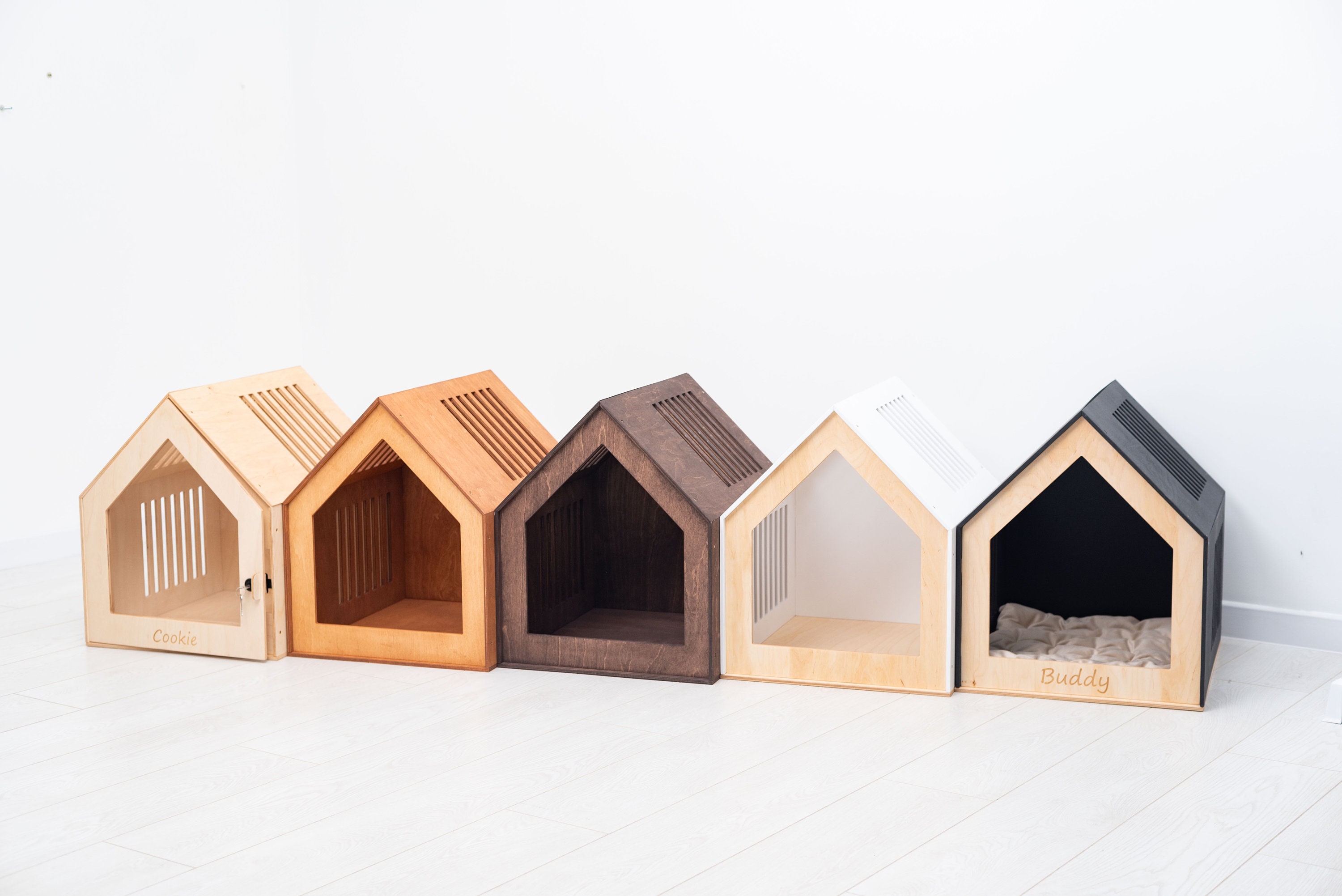 Modern dog and cat house with acrylic door, Dog furniture, Indoor dog house, Dog crate, Dog house, Wooden dog crate, Pet house, Gift for dog
