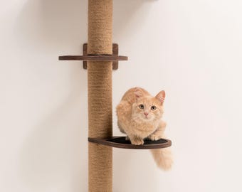 Wall mounted cat tree, Cat furniture, Cat scratcher tower, Cat shelves, Cat wall jungle, Modern cat tree, Kitten climbing tower, Cat toys