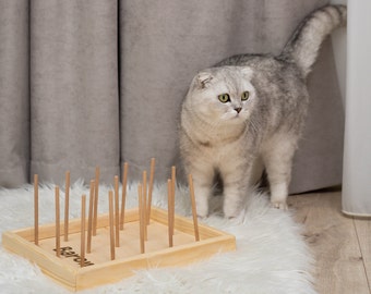Katzen-Kauen-Spielzeug, Katzen-kauen-Stick-Brett, Zahnschleifwerkzeug für Katzen, Indoor-Katzen-Kauspielzeug, interaktives Holzspielzeug für Katzen, Katzenmöbel