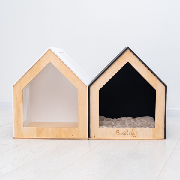 Modern Dog Crate, Persinalized Wooden Dog Crate, Wooden Dog Kennel Furniture,  Dog House, Dog Bed, Indoor Dog House, Dog Furniture, Dog Cage