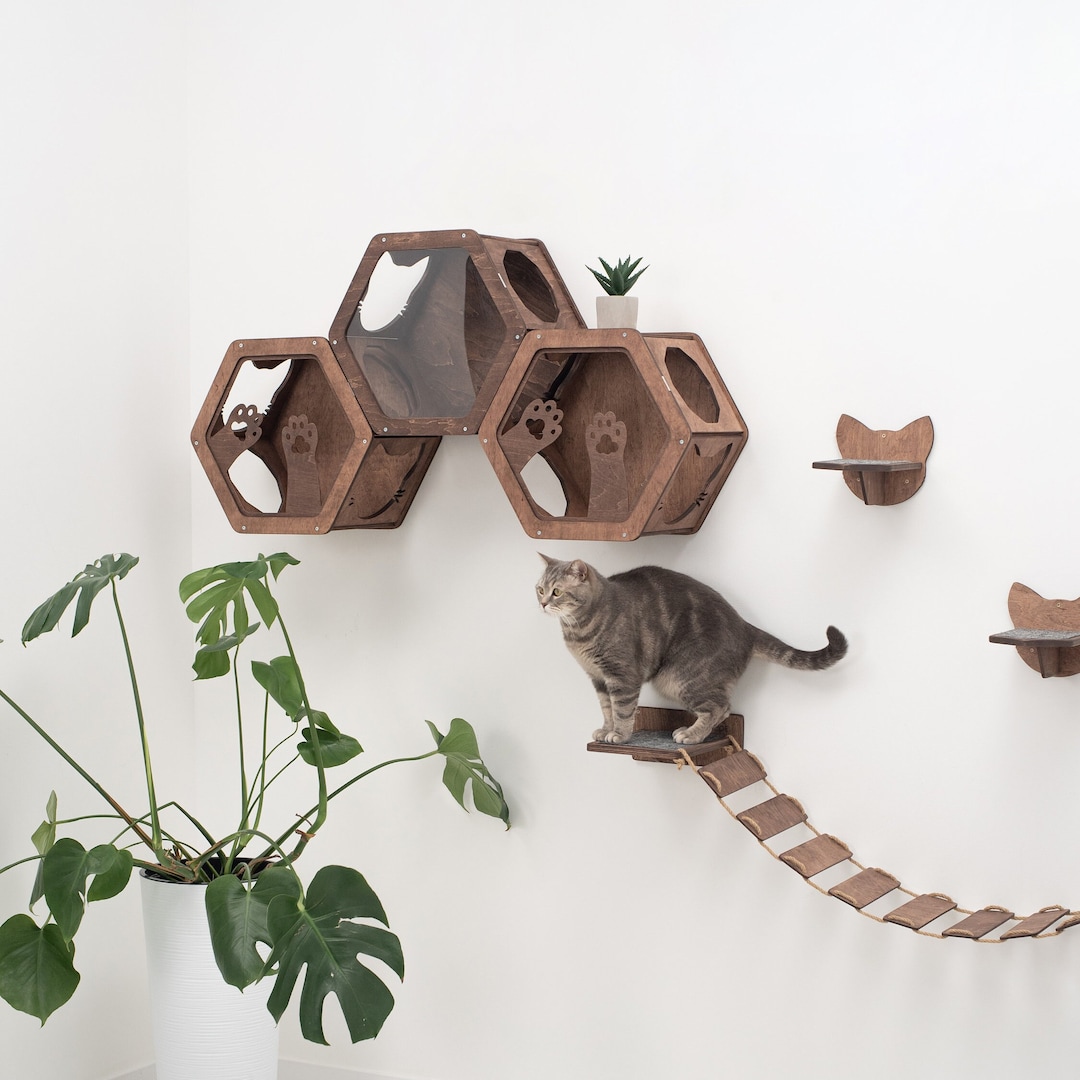 Modern Cat Wall Furniture, Cat Climbing Wall, Cat Shelf, Cat Shelves, Pet Furniture, Cat Wall