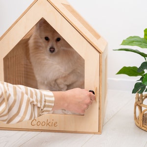 Modern Dog House with Acrylic Door, Dog Crate Furniture, Modern Dog Kennel, Indoor Dog House, Dog Crate Furniture, Pet Furniture, Cat Gifts image 2