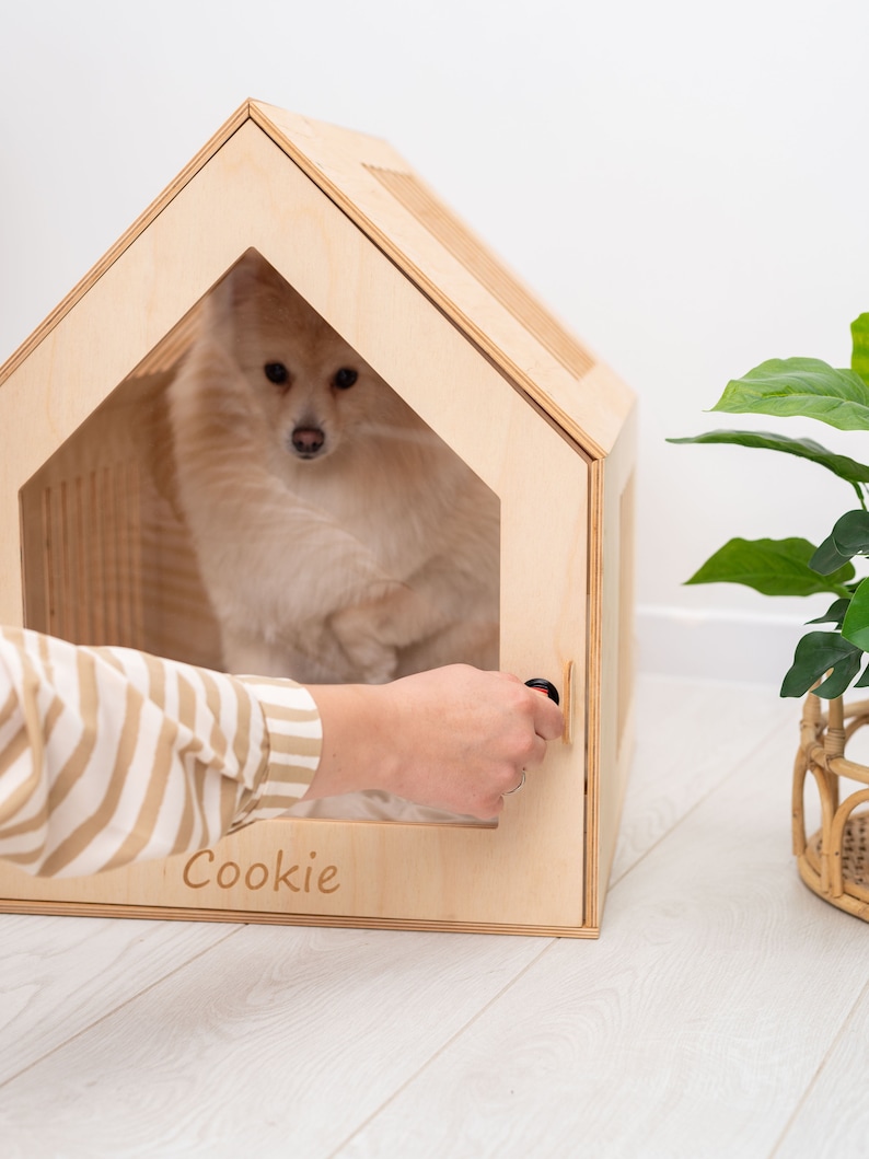 Modern Dog House with Acrylic Door, Dog Crate Furniture, Modern Dog Kennel, Indoor Dog House, Dog Crate Furniture, Pet Furniture, Cat Gifts image 2