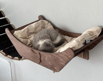 Cueva-cama de pared para gatos, Mueble de pared para gatos, Cesta de pared para gatos, Cama para gatos, Mueble de juego de pared para gatos, Percha para gatos, Regalo para dueños de gatos, Regalo para nuevo hogar