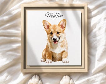 Dog Portrait on Canvas, Personalized Dog Portrait from Photo, Marker Illustration, Dog Memorial Gift, Pet Lover Wall Art