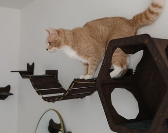 Katzen Wandbrücke, Katzenspielmöbel, Katzenspielmöbel für die Wand, Moderne Katzenmöbel