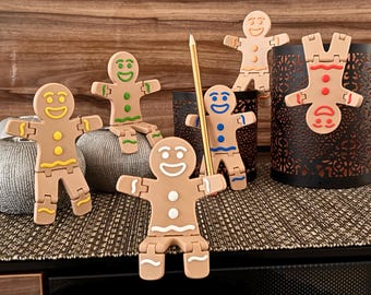 Gingerbread Man - Articulated Christmas Fidget / Display Decor