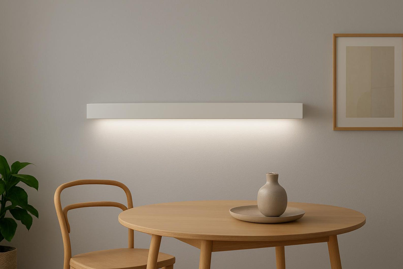 Modern White Floating Shelf With LED Lighting | 3.5” Thick Floating ...