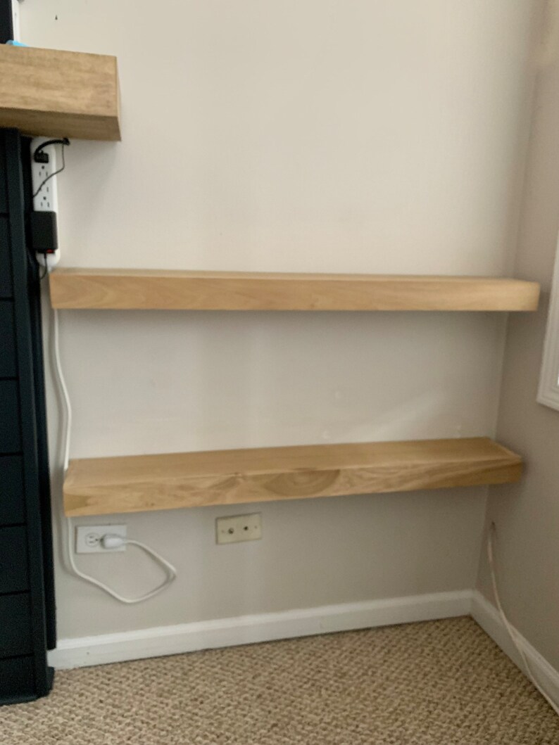 FREE SHIPPING Wood Floating Shelf 3 Inches Thick 8 Inches Deep Rustic