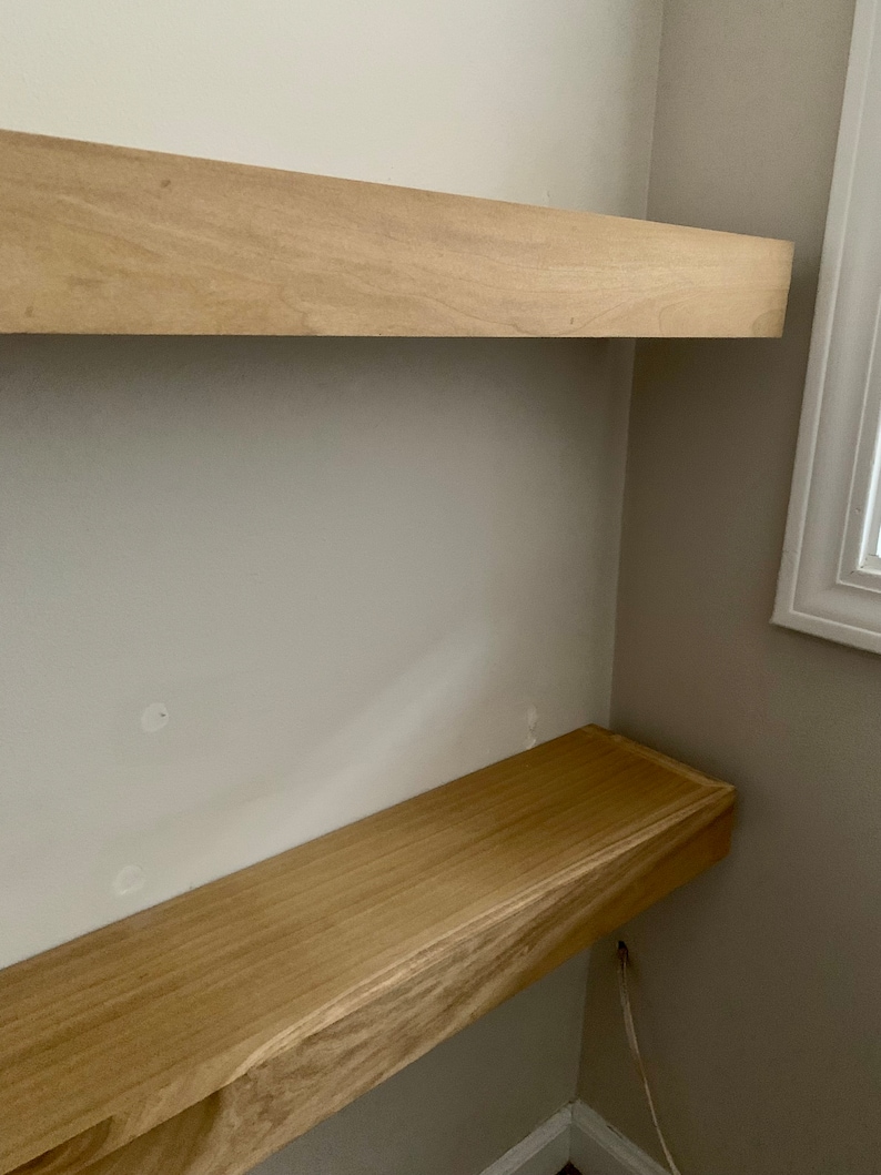 FREE SHIPPING Wood Floating Shelf 3 Inches Thick 8 Inches Deep Rustic